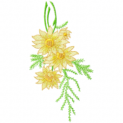 Flowers And Tree Embroidery Design 5